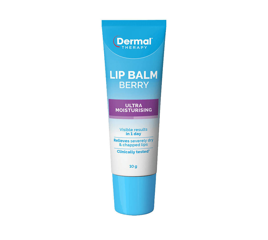 Dermal-Therapy-Lip-Balm-Berry-Front-View-Of-Tube.png